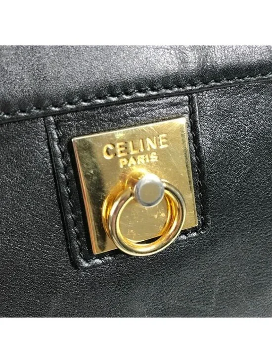 Celine Clutch Logo Leather Black - Picture 6 of 9